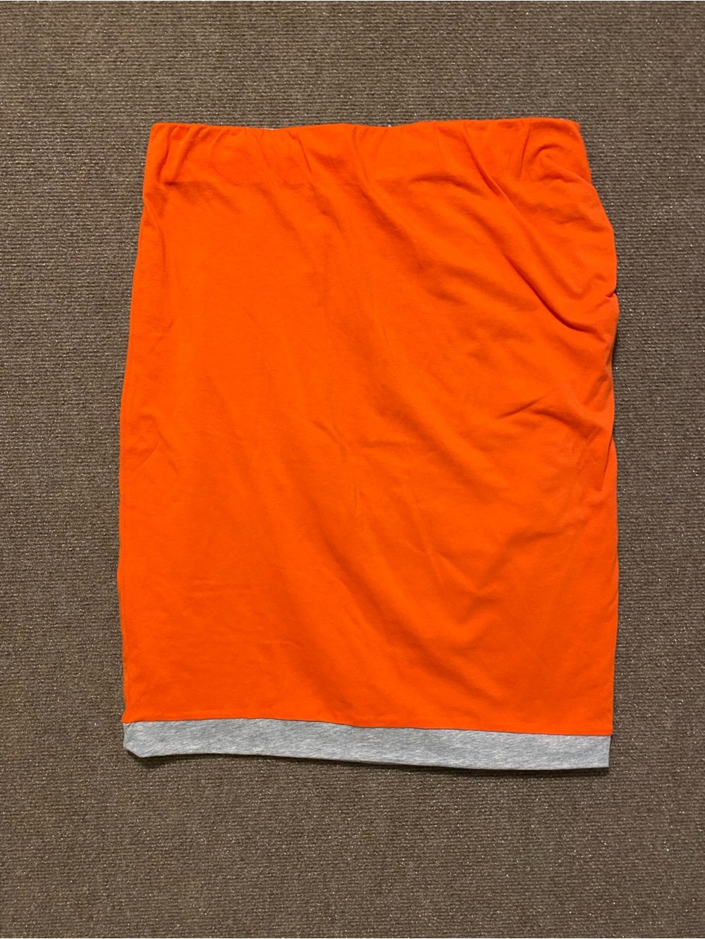 CAbi Reversible Ruched Tube Pencil Skirt Orange Grey Medium